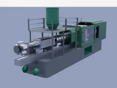 Injection molding machine equipment 3D model