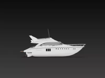 Luxury Flybridge Motor Yacht 3D Model Modern Cabin Cruiser 3D print model