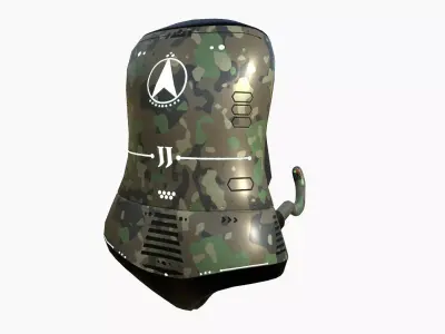 Jetpack J08 Green Camouflage - SciFi Character Design Low-poly 3D model