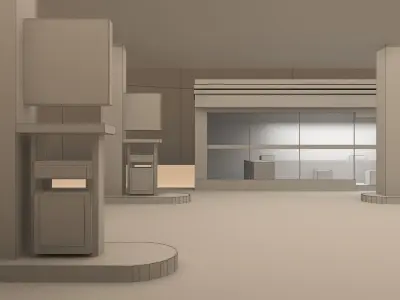 Low-poly Gas Station Free 3D model