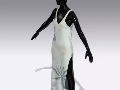 Woman Cloth Dress Low-poly 3D model