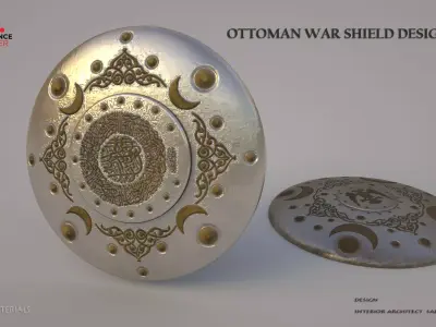    OTOMAN PATTERNED   Shield   3D model Low-poly 3D model