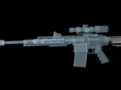 AR-15 AR-10 stock B5 Systems LMT Sopmod  Low-poly 3D model