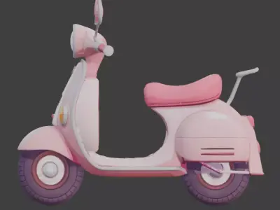 Stylized 3D Valentine Scooter Model Low-poly 3D model get