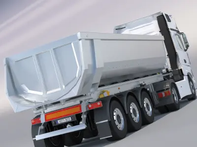 Mercedes Actros MP4 Gigaspace with Aluminium Dumper  3D model