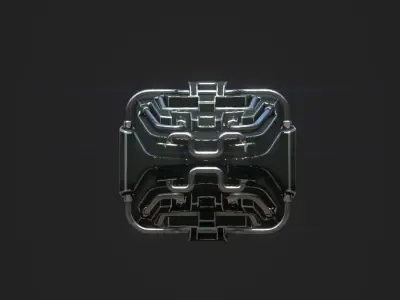 Scifi hard surface Low-poly 3D model