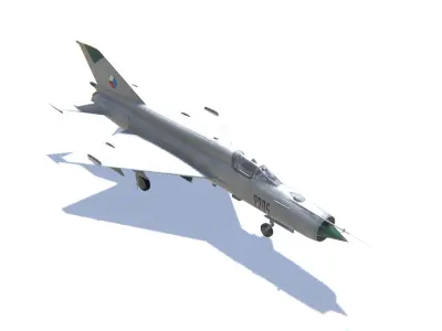 MIG-21 Fishbed Jet Fighter Aircraft Low-poly 3D model