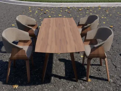 3d model chair and table Free 3D model