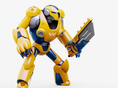 BATTLE DROID KORAH  RIGGED Free 3D model