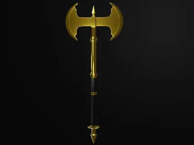 Battle axe - gold edition 3D model