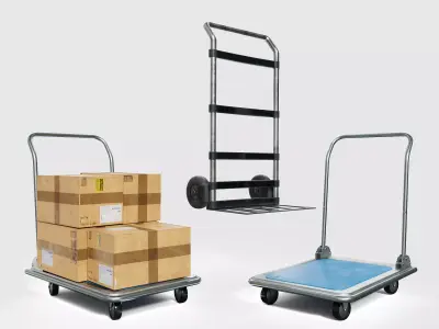 Hand pulled truck 3D model