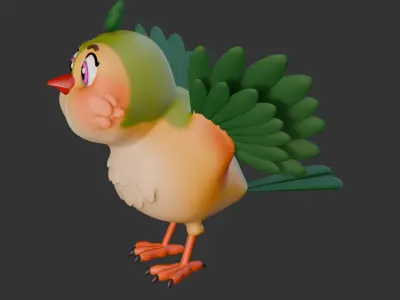 Cartoon Bird Low-poly 3D model order