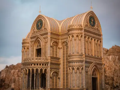 GOTHIC MODULAR BUILDING 8 Low-poly 3D model