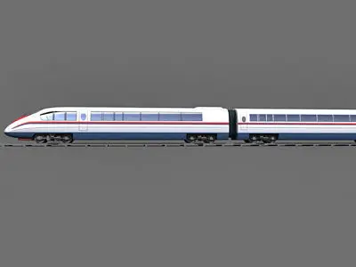 Red Speed Train 4 3D model