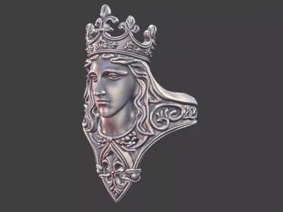 royal queen ring 3D print model