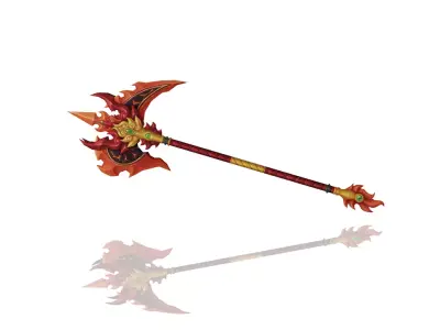 Flame Axe Low-poly 3D model