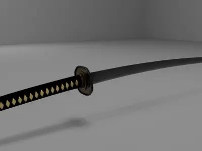 Katan sword  Low-poly 3D model Low-poly 3D model