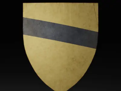 Heater Medieval Shield Low-poly 3D model