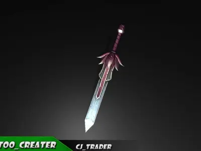 Final Fantasy Sword Low-poly 3d model Low-poly 3D model
