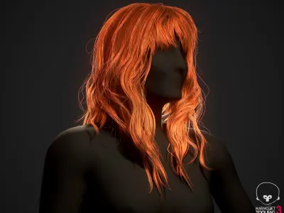 Real-time&nbsp;Hair&nbsp;model&nbsp;Female&nbsp;long 1 3D model