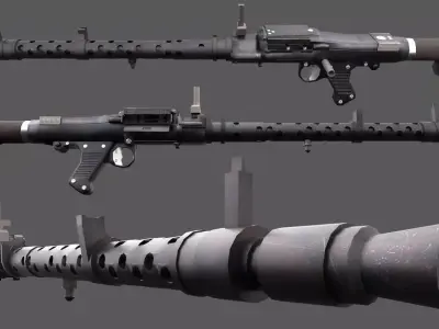 MG34 - German WW2 Weapon Low-poly 3D model