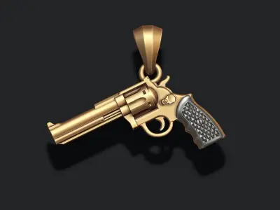 Gun Revolver pendant 3D print model