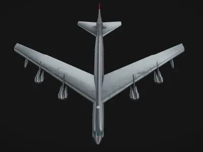 B-52 Airplane Low-poly 3D model