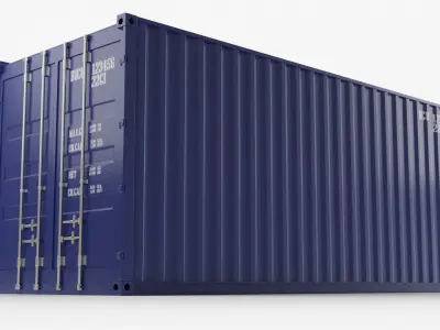 20Ft Cargo Container - Blue - Clean 3D model