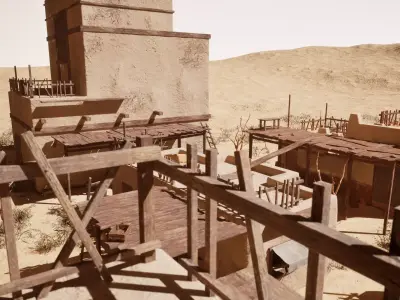 Desert Village Ruins 3D model
