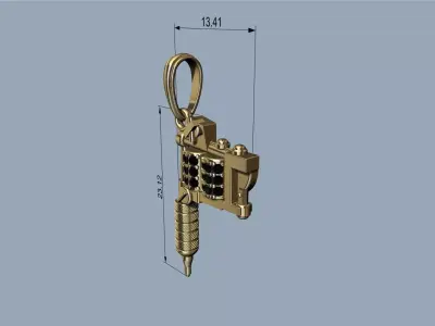 Tattoo Machine Pendant - Colgante Maquina de Tatuar 3D print model purchase