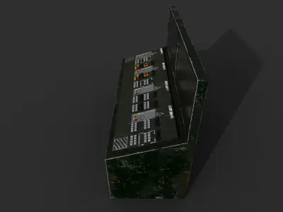 Control Panel with Monitor Low-poly 3D model