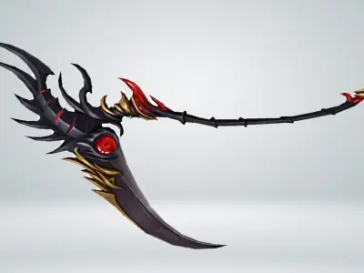 Futuristic Scythe Low-poly 3D model buy