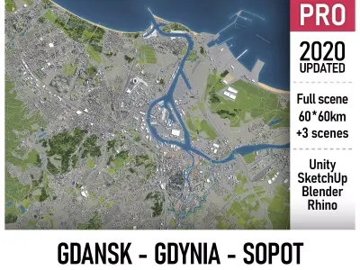 Gdansk - Gdynia - Sopot - Tricity metropolitan area 3D Model Pack purchase
