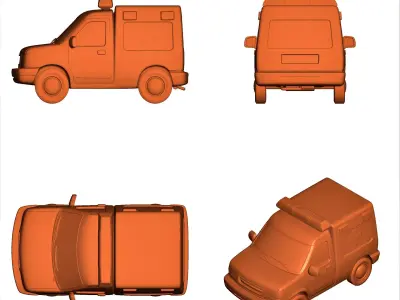 ambulance cartoon vehicle  3D print model