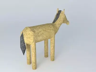 horse wooden Free 3D model