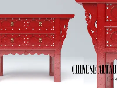 CHINESE ALTAR CABINET Low-poly 3D model