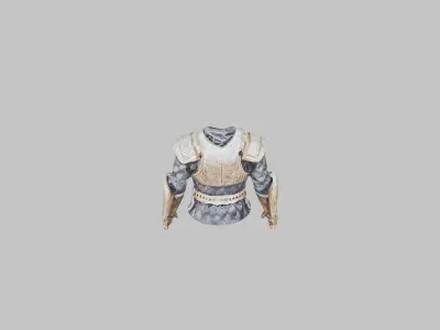 Medieval Royal armor set gold Low-poly 3D model