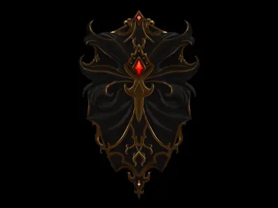 Shield Black Lion Low-poly 3D model
