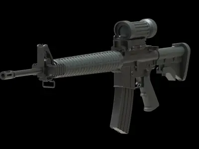 Colt Canada C7A2 Low Poly Low-poly 3D model