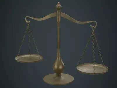 Balance Scale 1C Low-poly 3D model