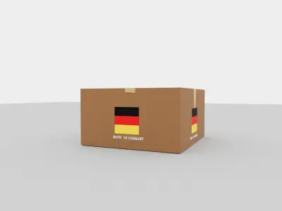 German carton box Low-poly 3D model