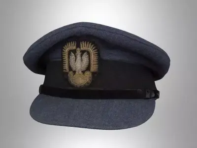 Polish Air Force in the West officers  cap Free low-poly 3D model