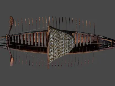 Roman Trireme battle ship 3D model  highpoly 3D model
