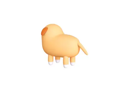 Low-Poly Dog Animated - Fun World Animal Low-poly 3D model