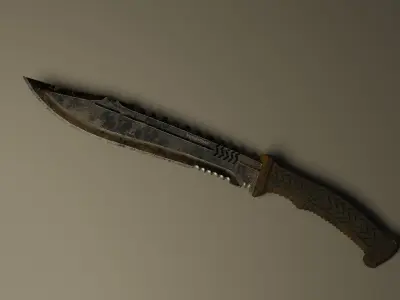 Realistic Game-ready Battle Knife Low-poly 3D model