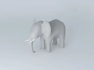 Elephant with tusks Free 3D model