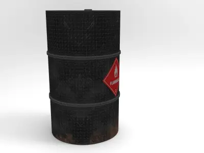 Flammable Material Barrel Free 3D model