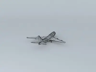 Airplane in Guarulhos Airport 3D model 12