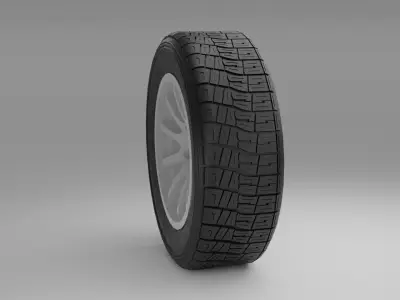 Rally Wheel 3D model PBR Low-poly 3D model