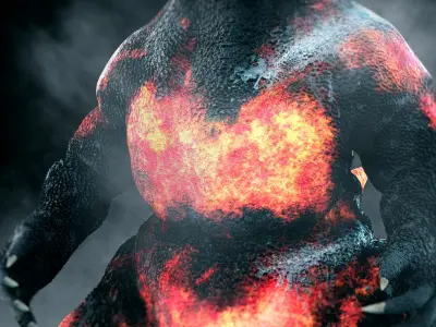Burning Godzilla 3D model